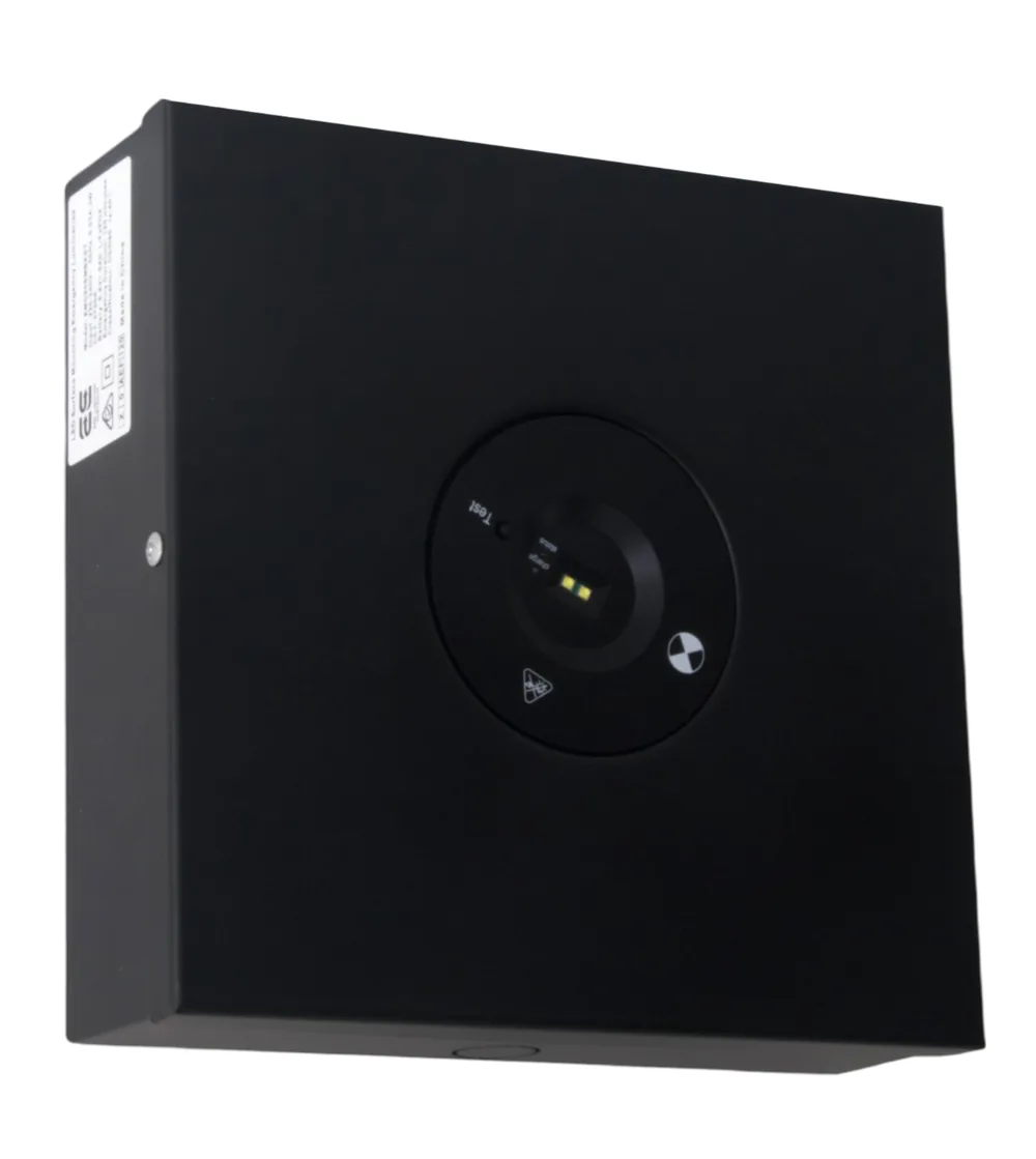 LED Surface Mounted Emergency Luminaire Black - D80 Classification