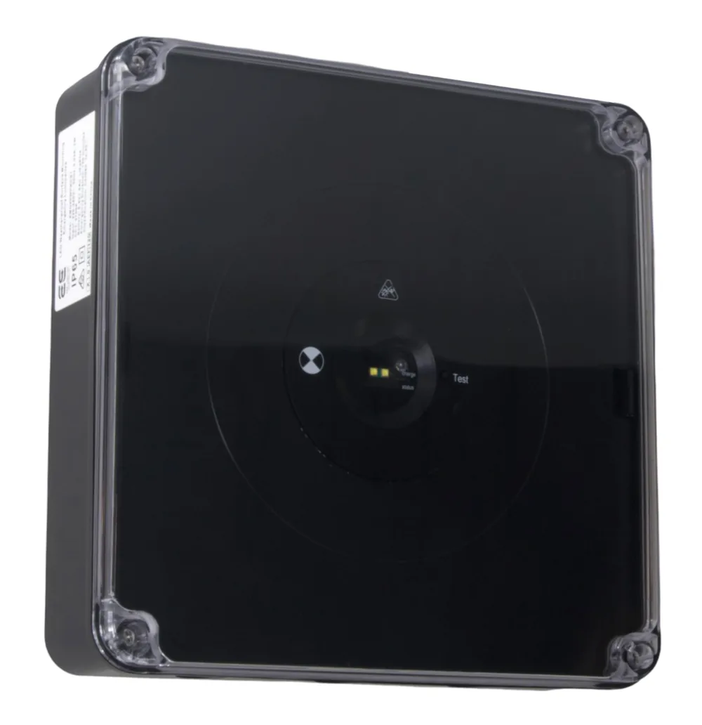 EMD80WPBK- LED Surface Mounted Weatherproof ST Emergency Luminaire Black D80 Classification with Self Test