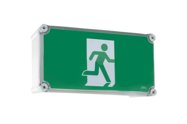 LED Wall Mount Weatherproof Exit With No Arrow Running Man Decal
